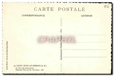 Saint-Jean-Cap-Ferrat — El Puerto visto desde el conjunto — Etablissement Frédéric-Laugier — Reverso