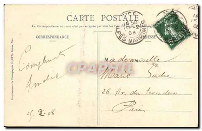 Villefranche-sur-Mer — As Casernas e a Darse — Edição Giletta, fot. Nice, n° 303 — Verso