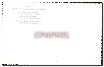 Capela do Rosário em Vence — Altar com Tabernáculo e duas grandes frescas — realizada por Matiase — Verso
