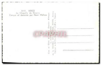 Kaplica Rogacjana — Vence — Stworzona i zaprojektowana przez Henriego Matisse'a — Rewers