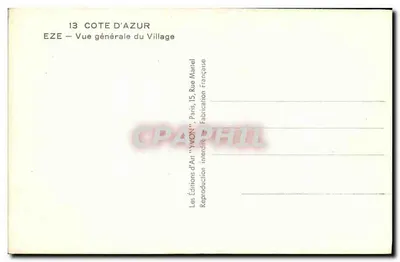 Eze — Ogólny widok miasta — Wydawnictwo Sztuki 'YVON', Paryż — Rewers