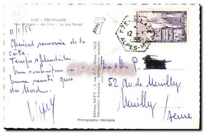 Eze-Village — Ogólny widok — Cape Ferrat w tle — Wydawnictwo S.E.P.T. — Rewers