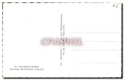 Wnętrze Zamku Grimaldi — Cagnes-sur-Mer — Spółka Sztuki Fotomechanicznej — Rewers