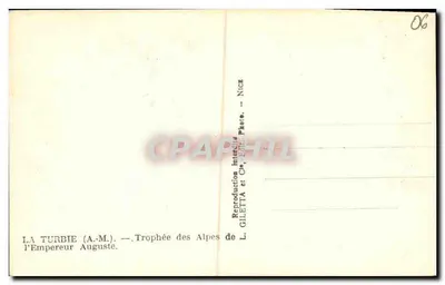 La Turbie (A.-M.) — Troféu das Alpes do Imperador Augusto — Giletta & Cie, Nice — Verso