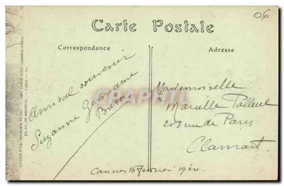 Cannes — Ogólny widok z Kalifornii — Stare Zakłady Neurden i Cie, Wyd. Certe Sp. Corbeil-Paris, nr 672 — Rewers