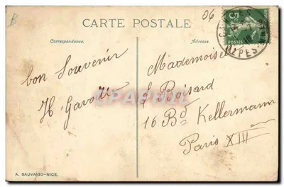 CANNES. Le Môle i Wyspy Lérins. — A. Sauvaigo-Nice, nr 260. — Rewers