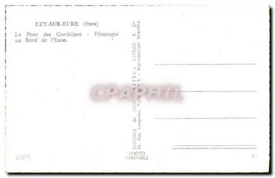 Ezy-sur-Eure (Eure) — Most Cordeliers — Pastwiska przy brzegu Eury — Wydawca Estel & Lavelle — Rewers