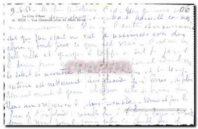 Kraj Błękitnej Wybrzeża — Ogólny widok z Wzgórza Boron — L. Galleta, Nice — Rewers