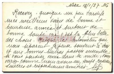 Nizza - Het Kasteel en de Berg Boron — Grand Marnier, uitgever Munier, n° 306 — Achterkant