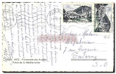 NICE - Promenade dos Ingleses — Palácio da Mediterrâneo — Edições G. M. — Verso