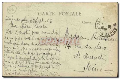 Nice — Igreja Nossa Senhora — B.F., Paris, n°113 — Verso
