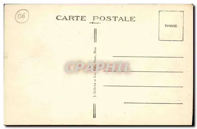 NICE - Platforma zamku — widok panoramiczny na miasto i morze — wydawca J. Gilletta et Cie, Nice, nr 147 — Rewers