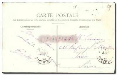 Quimperlé — Południowy panorama z Wieży Świętego Michała — Wydawca nieznany, nr serii 3642 — Rewers