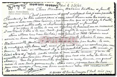 Notre-Dame de Nice — Igreja de Notre-Dame — Editor: Edições de Nice, n° 1617 — Verso