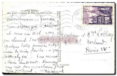 Nice — Wejście do portu i Mont Boron — Les Éditions Françaises, nr 1374 — Rewers
