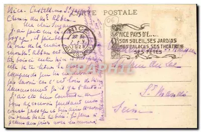 NICE - Kąt Promenady Anglijskiej o godzinie 11 — Wydawnictwo Gilletta, nr 84 — Rewers