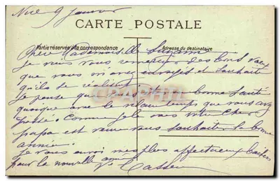 Um beijo de Nice — pássaro e barco — editor desconhecido, n° 8015 — Verso