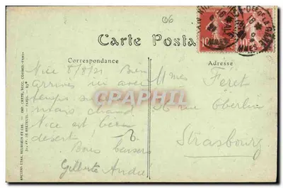 Nice — Jardim Albert-Ier e o Casino Municipal — Imp. Criete, Paris, n° 210 — Verso