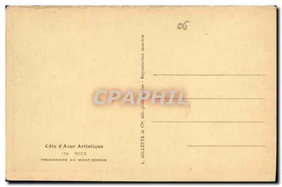 Widok portu w Nicei — Spacer na Mont-Boron — L. GILLETTE i Cie, wydawcy — Rewers