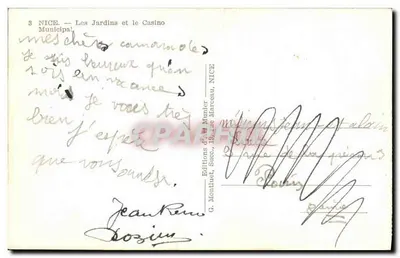 Cassino Municipal — Jardins de Nice — Cidade de Nice — Verso