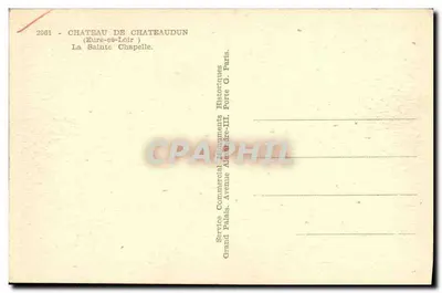 Castelo de Châteaudun — A Santa Capela — Service Commercial Documents Historiques — Verso