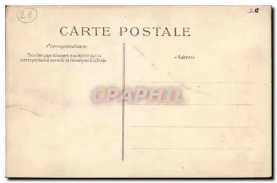 Châteaudun — Plac Dziesięciu Ośmiu Październików i Fontanna Monumentalna — Wydawca E.D. nr 38 — Rewers