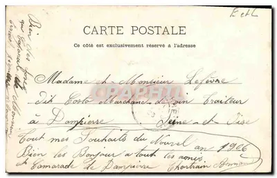 Chartres — widok z mostu Courtille — Clovis Barret, Chartres — Rewers