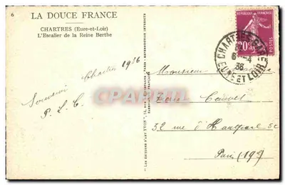 Chartres (Eure-et-Loir) — L'Escalier de la Reine Berthe — Éditions d'Art Yvon — Verso
