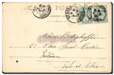 Stara pocztówka Besançon Pensionn St Vincent Chaprais — Rewers