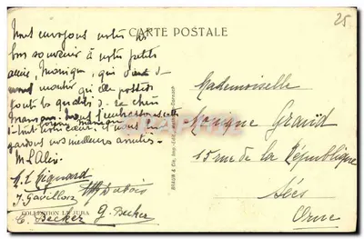 Besançon-les-Bains — O Hotel de Ville — Bilhete postal antigo n°4853 — Verso
