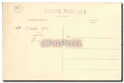 Bilhete postal antigo Montbenoit L Abadia Bas Relief do Senhor de Joux — Verso
