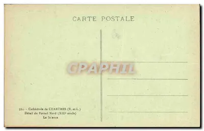 Detalhe do Portal Norte — Catedral de Chartres (século XIII) — A Ciência — Editor A Ciência, n° 594 — Verso