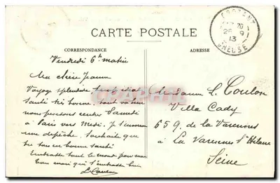 Crozant (Creuse) — As Ruínas e o Povoado — Editor não identificado, n° de série 2 — Verso