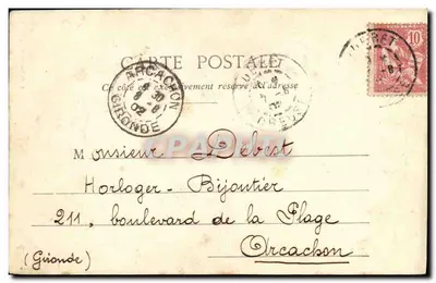 Cascada Jarreaux w pobliżu Bourganeuf (Creuse) — A. de Nussac, wyd., Guéret — Rewers