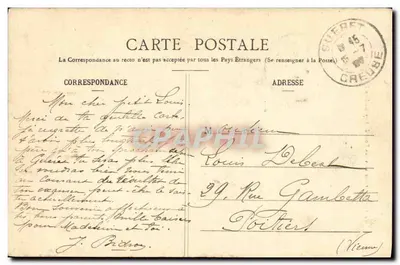 A Creuse no velho Ponte de Puy-Guillon em Fresselines — Nussac, n°411 — Verso