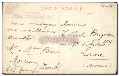 Vale do Doubs — Um Desfile — Editor: Simon, Mathe-Orgnans, n°69 — Verso
