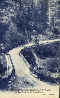 Bilhete postal antigo Pierremontaine Les Varans Le Pont de Chevaliere