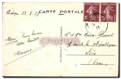 Brzegi rzeki Ognon w Émagny (Doubs) — 33063 — Wydawnictwo C. L. Besançon — Rewers