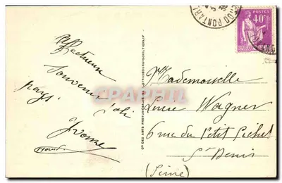 Źródło rzeki Loue — widok spadku wodopadu — wydawca CP DES ARTS PHOTOGRAPHIE STRASBOURG-SOHLITGLIF — Rewers