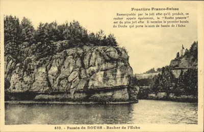 Bacia do Doubs - Rocher de l'Echo — Fronteira Franco-Suíça — Éditions C. L. Besangon, n° 832