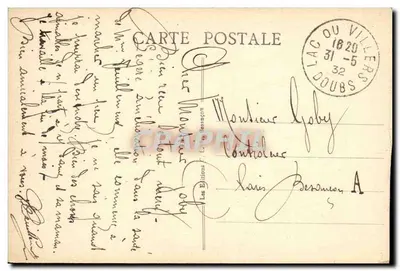 Bassins du Doubs — Grotta Króla Prus — Granica francusko-szwajcarska — Éditions L. Besançon, nr 886 — Rewers