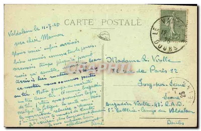 Campo de VALDAHON (Doubs) — Vista Geral, tirada de avião — Chegada das tropas — Ed. A. Strad, Valdahon — Verso