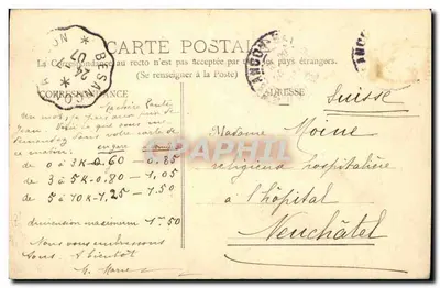 Besançon — Chiesa di Santa Maddalena e Ponte di Battant — Disegno a penna — Verso