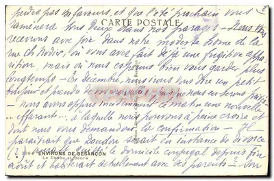 Dorp aan de oe van een rivier — Bij Besançon — Uitgave La Libre Postale — Achterkant