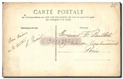 Cartolina d'epoca Casa natale di Proudhon Rue du Perit Battant Besancon — Verso