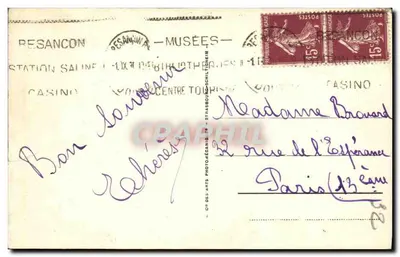 Besançon — Vista del Doubs y la Catedral — LL 21 — Reverso