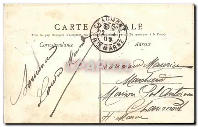 Besançon — Valeia do Doubs perto de Vaux — Editor não identificado — Verso