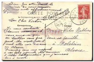 Besançon (Arredores) — A Trincheira do Caminho de Ferro de École — Editor não identificado — Verso