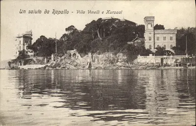 Rapallo — Villa Vinelli e Kursaal — Cartolina Postale