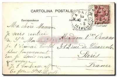 Rapallo — Villa Vinelli e Kursaal — Cartolina Postale — Rewers